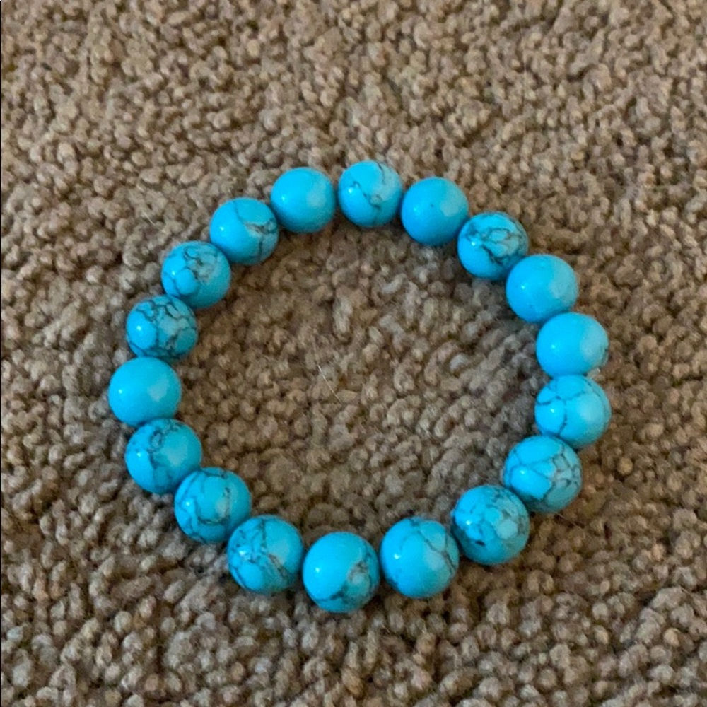 blue marble bead bracelet